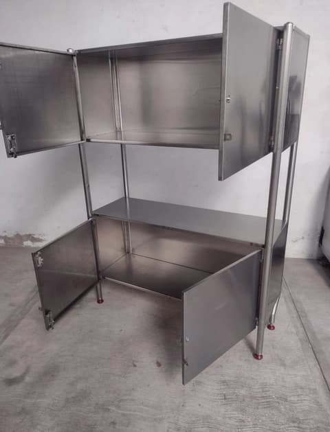Mueble de almacenamiento de acero inoxidable 124 cm