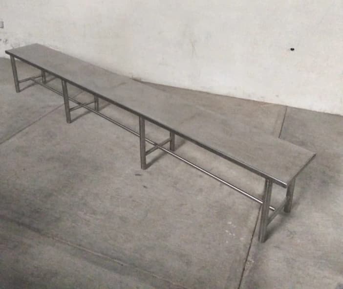 Banca de acero inoxidable 350 × 35 × 44 cm